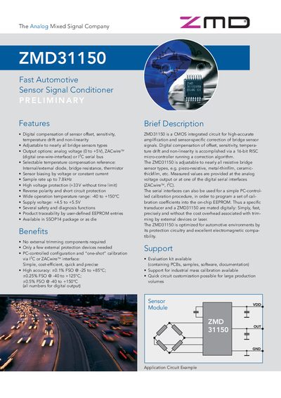 ZMD ZMD31150 Sensor Signal Conditioner Datasheet - cover page