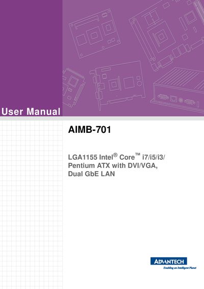Advantech AIMB-701 User Manual - cover page