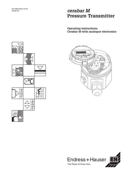 Endress+Hauser Cerabar M Pressure Transmitter Operating Instructions - cover page
