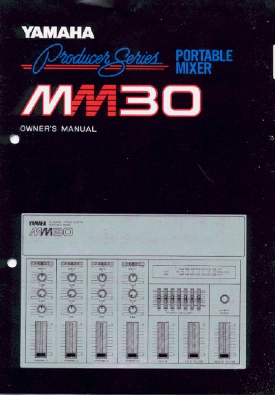 Yamaha MM30 Portable Mixer Owner's Manual - cover page