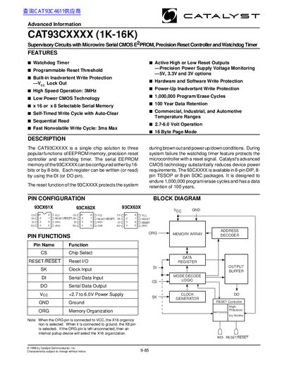 Catalyst CAT93CXXXX (1K-16K) Handbook - cover page
