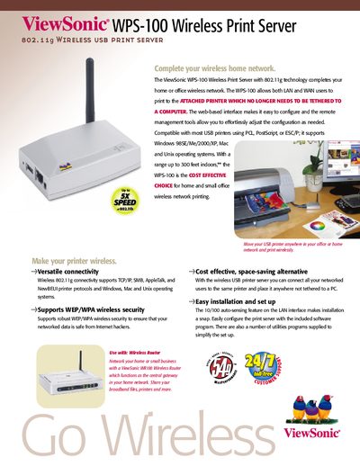 ViewSonic WPS-100 Wireless Print Server User Manual - cover page