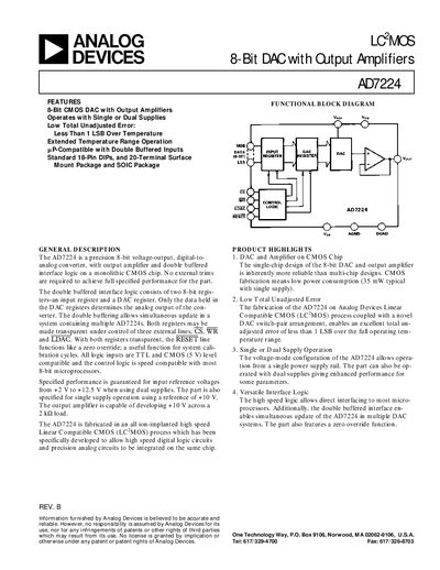 Analog Devices AD7224 Datasheet - cover page