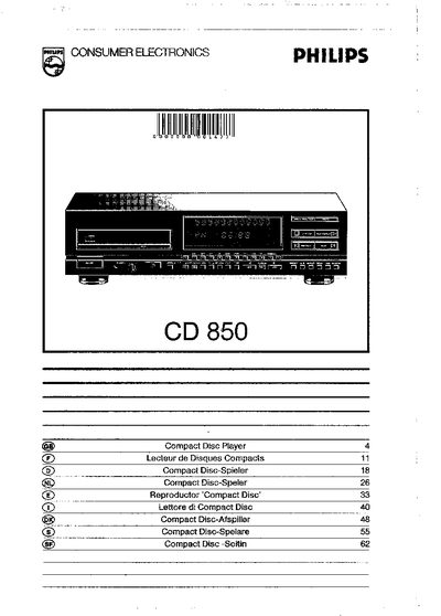 Philips CD 850 User Manual - cover page