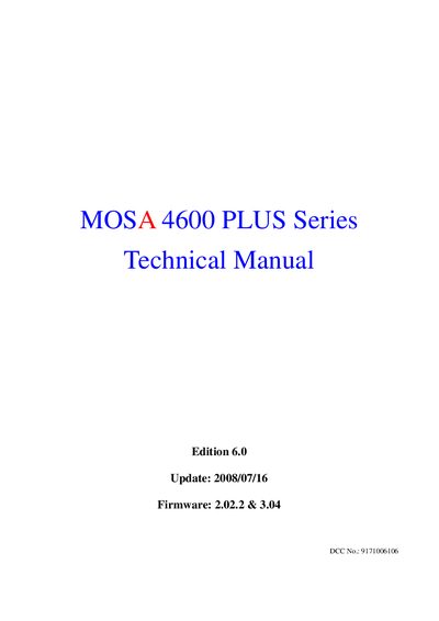 MOSA 4600 PLUS Series Technical Manual