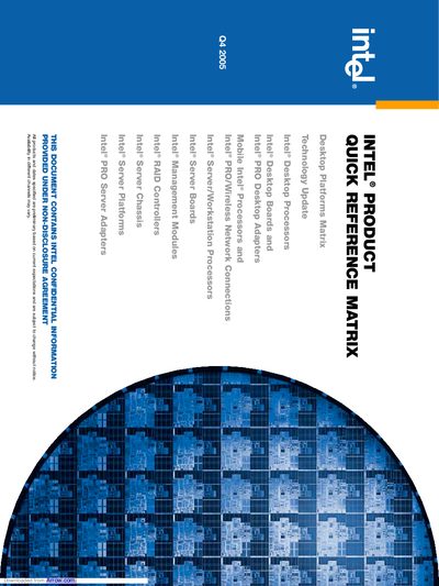 Intel Desktop Processors and Boards Quick Reference Matrix - cover page