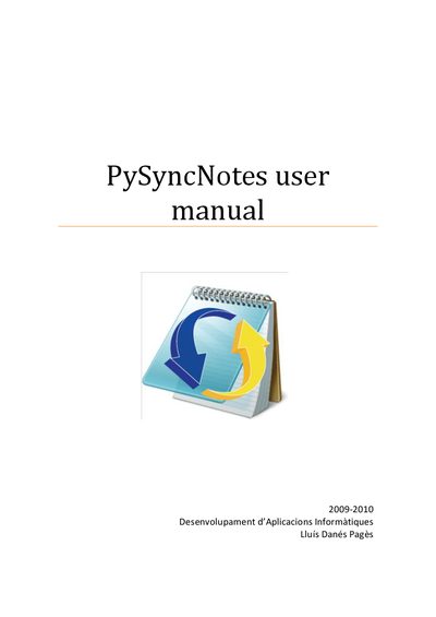 PySyncNotes User Manual - cover page