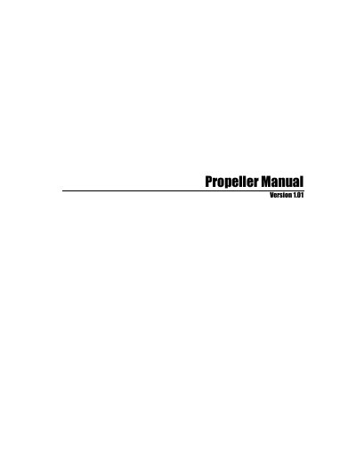 PARALLAX - Propeller Manual Version 1.01 handbook - cover page