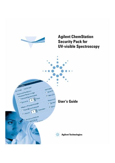 Agilent ChemStation Security Pack for UV-visible Spectroscopy User Guide - cover page