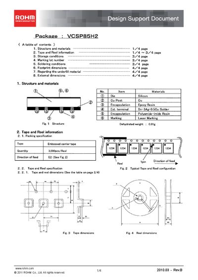 ROHM VCSP85H2 Design Support Document - cover page