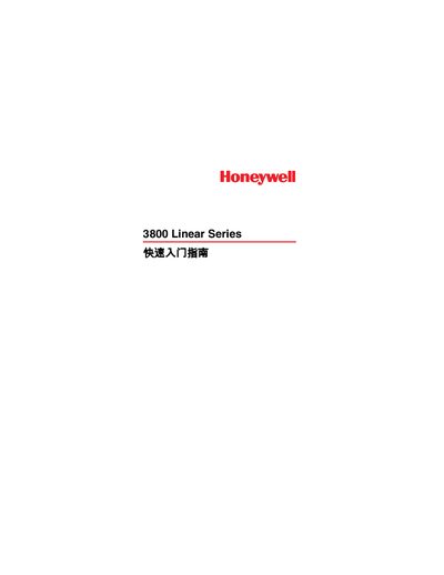 Honeywell 3800 Linear Series Scanner Quick Start Guide
