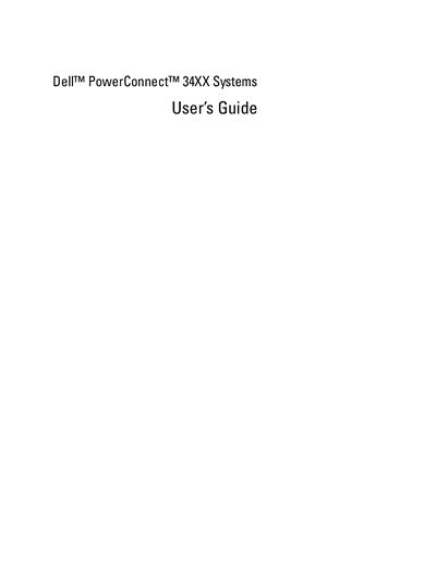 Dell PowerConnect 34XX User Guide - cover page
