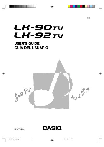 Casio LK-90TV Electronic Musical Instrument User's Guide - cover page