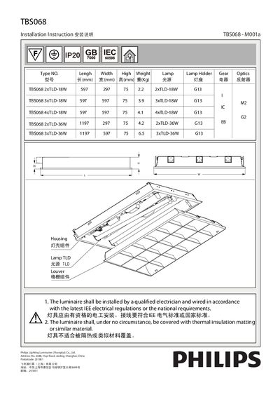 PHILIPS Visio-TBS068 installation manual - cover page