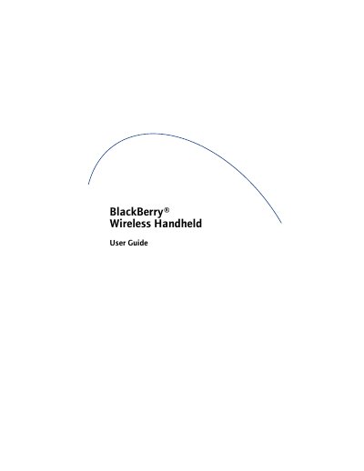 BlackBerry 7250 Wireless Handheld User Guide - cover page