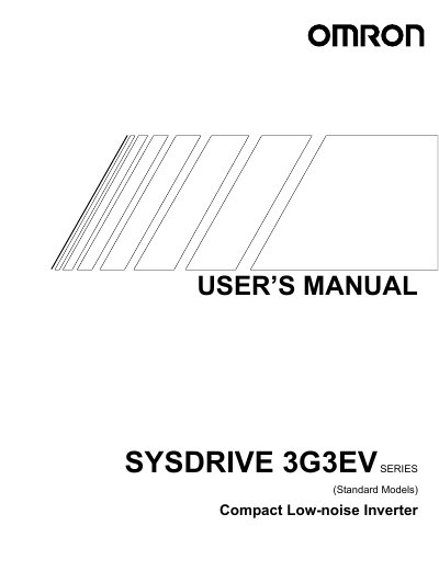 Omron SYSDRIVE 3G3EV Series User Manual