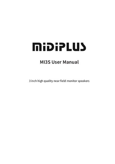 MIDIplus MI3S Near‑Field Monitor User Manual - cover page