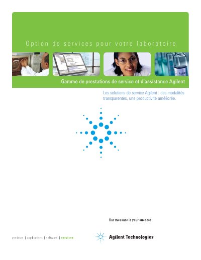 Agilent Services Portfolio Brochure - cover page