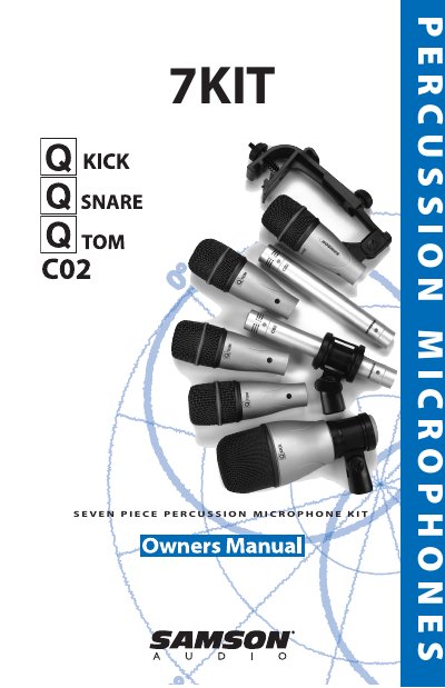 Samson 7KIT Percussion Microphone Kit User Manual - cover page