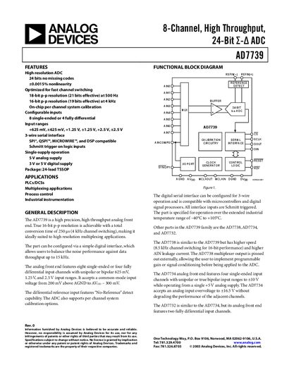Analog Devices AD7739 Datasheet