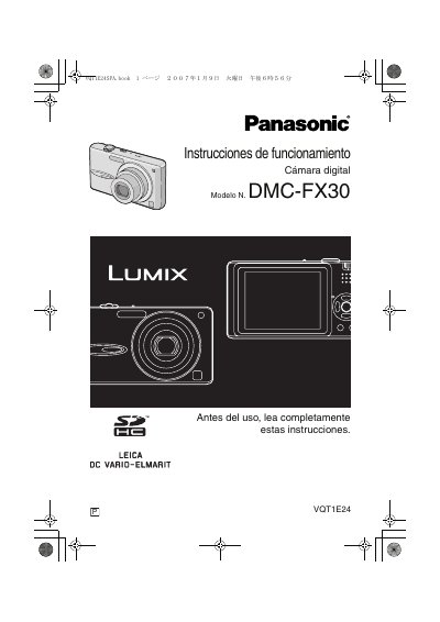 Panasonic DMCFX30-SPA Manual - cover page