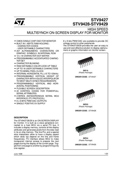 STMicroelectronics STV9427/STV9428/STV9429 Datasheet - cover page