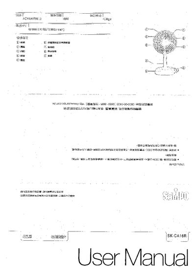 Sampo SK-CA16R Electric Fan User Manual - cover page