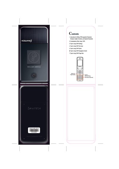 Pantech PG-2800 Quick Reference Guide - cover page