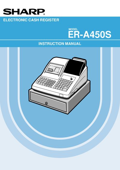 Sharp ER-A450S Electronic Cash Register Instruction Manual - cover page