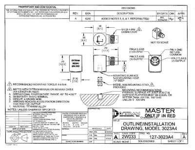 Dytran 3023A4 Triaxial Accelerometer Datasheet - cover page