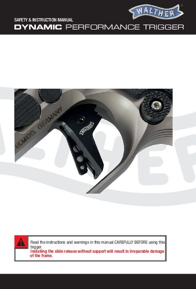 Walther Dynamic Performance Trigger Installation Guide - cover page