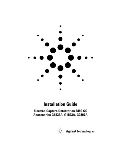 Agilent 6890 GC ECD Installation guide - cover page