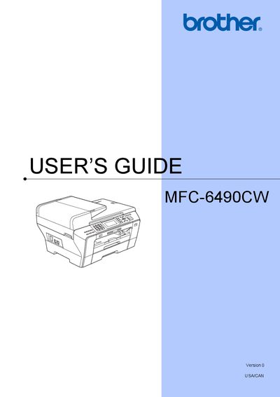 Brother MFC-6490CW User Manual - cover page
