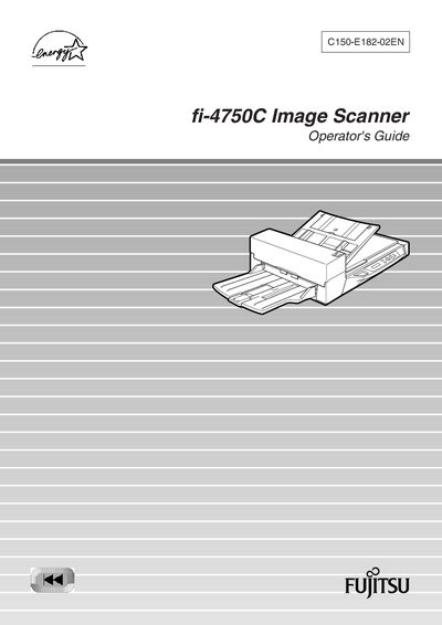 Fujitsu fi-4750C Image Scanner Operator's Guide - cover page
