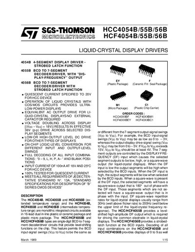 ST HCC4054B/55B/56B HCF4054B/55B/56B handbook - cover page