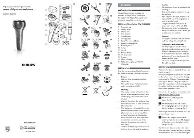 Philips PQ225 / PQ222 Shaver User Guide - cover page