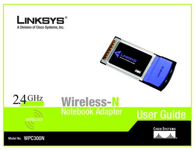 Linksys WPC300N Wireless-N Notebook Adapter User Guide - cover page