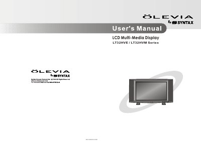 Syntax LT32HVE/LT32HVM LCD Multi-Media Display User Manual - cover page