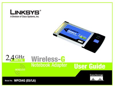 Linksys WPC54G (EU/LA) User Manual