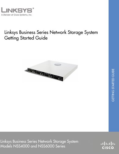 Linksys NSS4000/NSS6000 Series Network Storage System Getting Started Guide - cover page