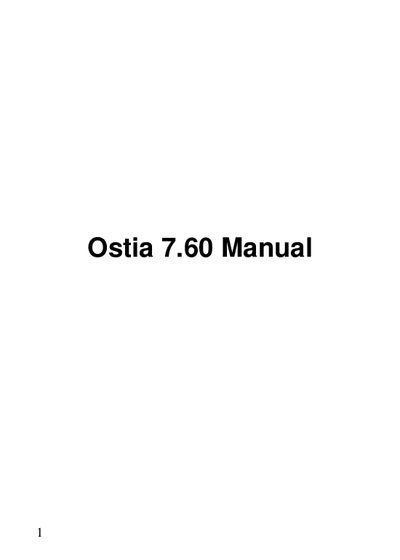 Pharos Ostia 7.60 User Manual - cover page