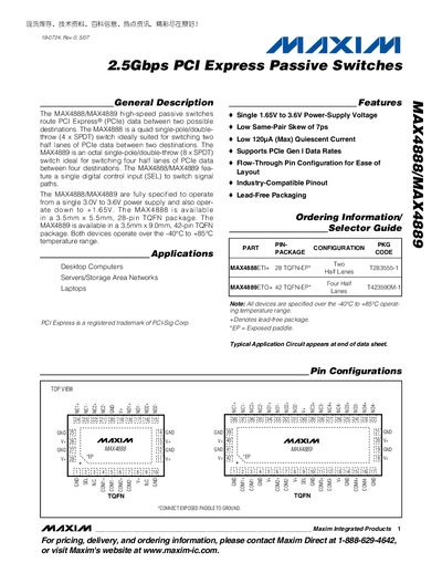 Maxim MAX4888/MAX4889 Datasheet - cover page