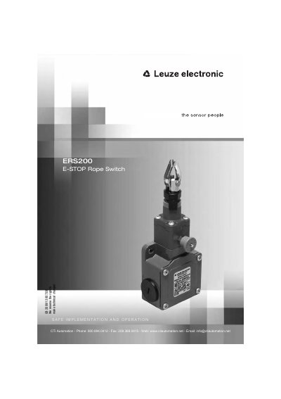 Leuze electronic ERS200 E-STOP Rope Switch Operating Instructions - cover page