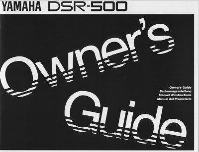 Yamaha DSR-500 Keyboard Owner's Manual - cover page