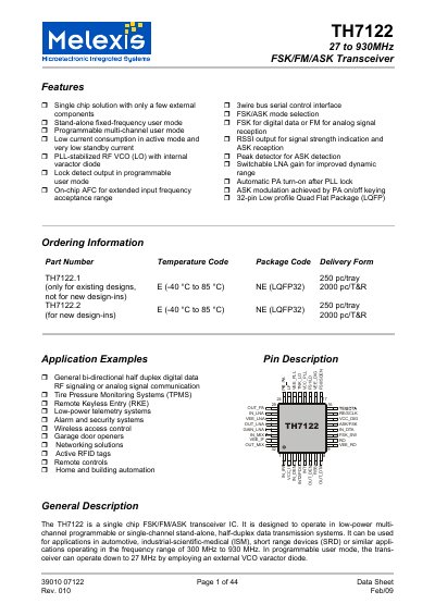 Melexis TH7122 Datasheet