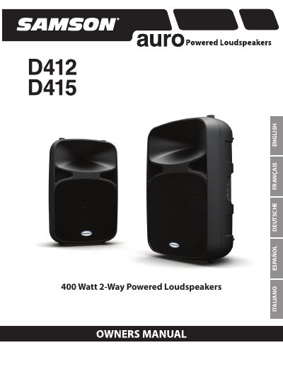 Samson D412/D415 Powered Loudspeakers Owner's Manual - cover page