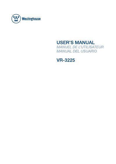 Westinghouse VR-3225 LCD TV User Manual - cover page