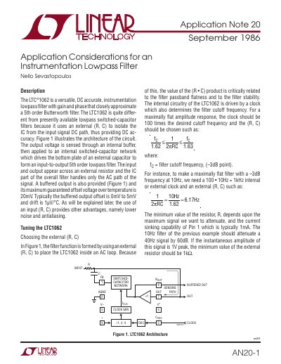 LINEAR AN20-1 Data Sheet