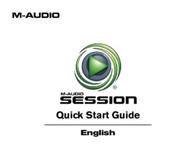 M-Audio Session Quick Start Guide - cover page