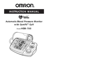 Omron HEM-780 Automatic Blood Pressure Monitor Instruction Manual